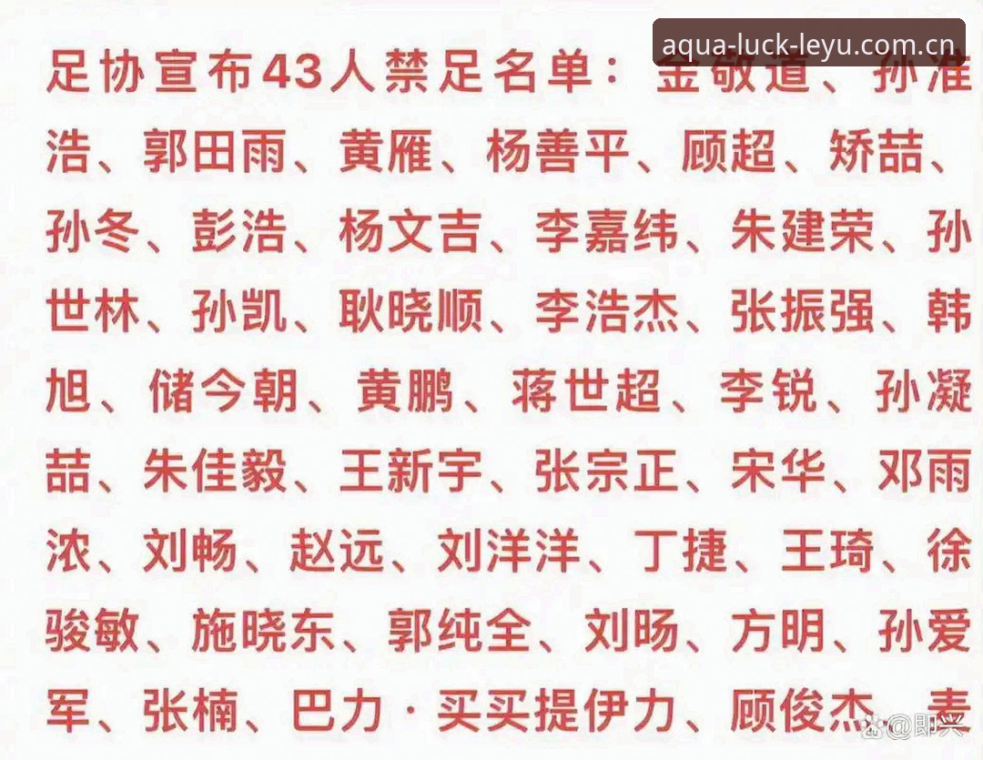 足协第三批禁足名单数据核验深度评测：乐鱼体育平台赛程回溯与信息对照体验